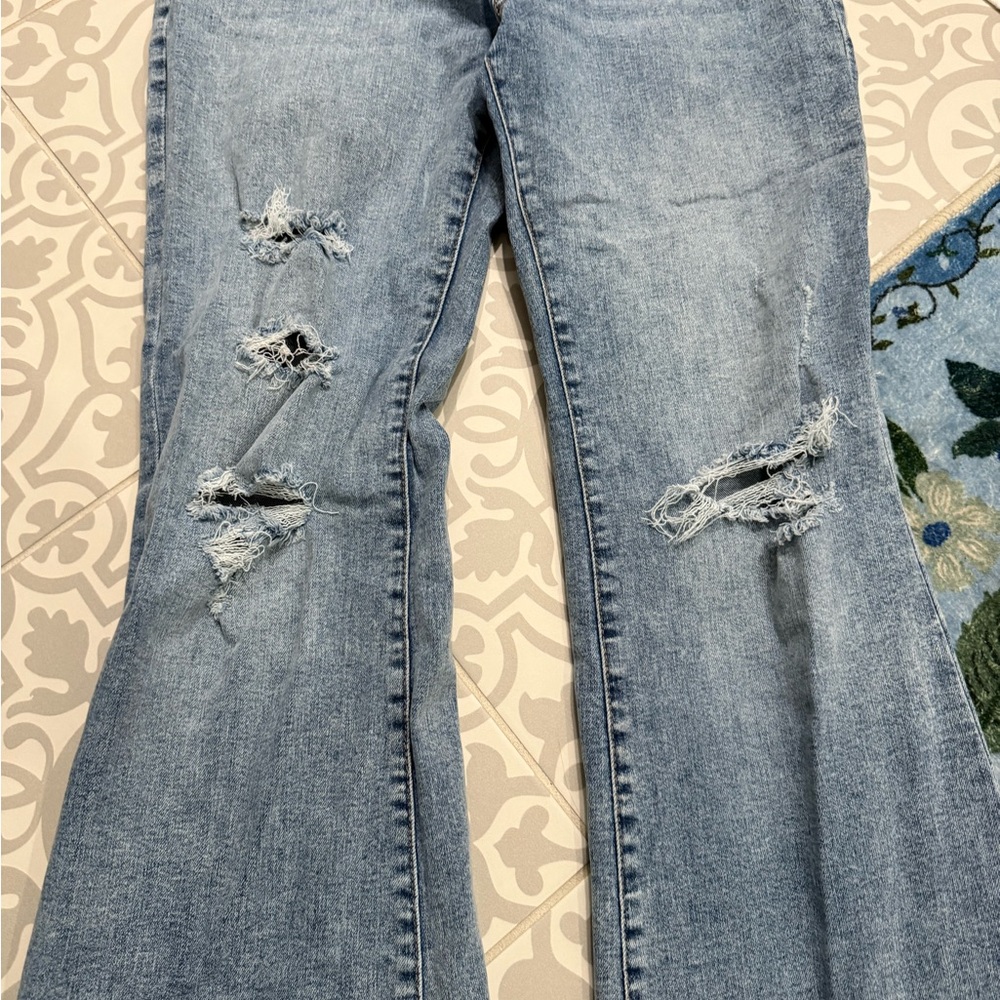 Distressed Blue Jeans